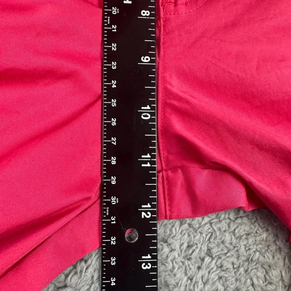 White Stag Capri Pants Women 10 Coral Pink Stretch‎ Belted WS513240
